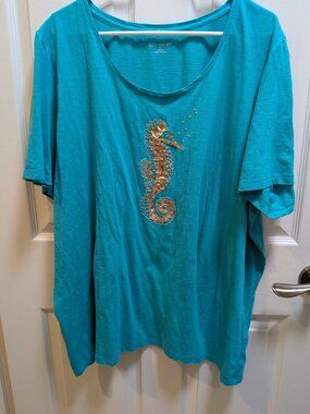 Catherine's Turquoise Seahorse T-shirt